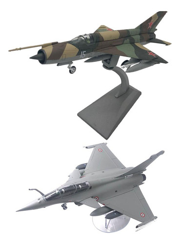 2x 1:72 Rafale Fighter Y Mig-21 Airplane Decor