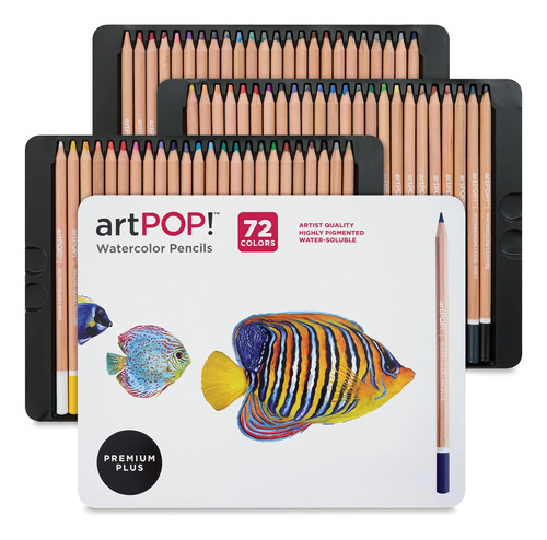 Premium Plus Watercolor Pencils, 72 Colores  S, Calidad...