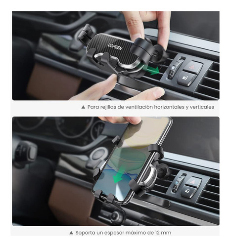 Soporte Para Teléfono De Coche Ugreen 4.7 A 7 Gravity Air Ou