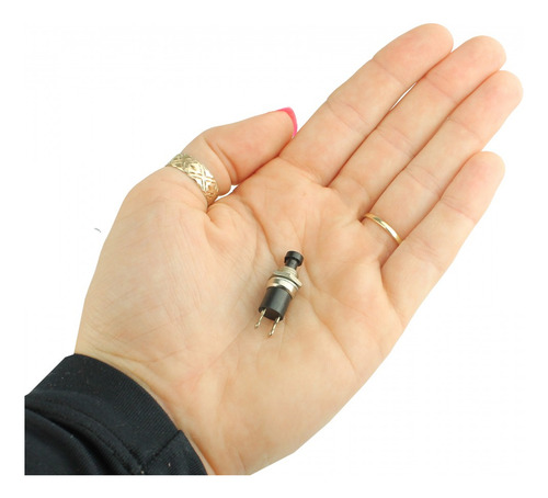 Pct 10 Chave Push Botão Pt Na On Off 2t Liga Desliga 21x08mm