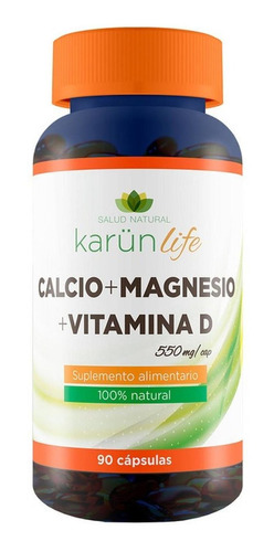 Calcio + Magnesio + Vitamina D  90 Cápsulas  550 Mg