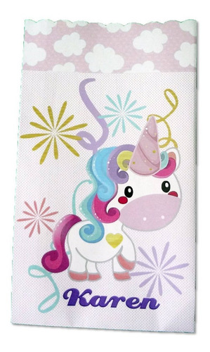 Imagen 7 de 9 de Bolsas Para Dulces - Fiesta Unicornio - Pkt De 10 - G