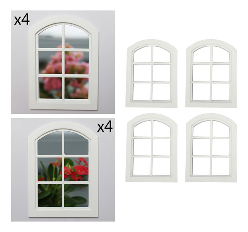 4x Accesorios De Muebles De Marco De Ventanas De Casa De