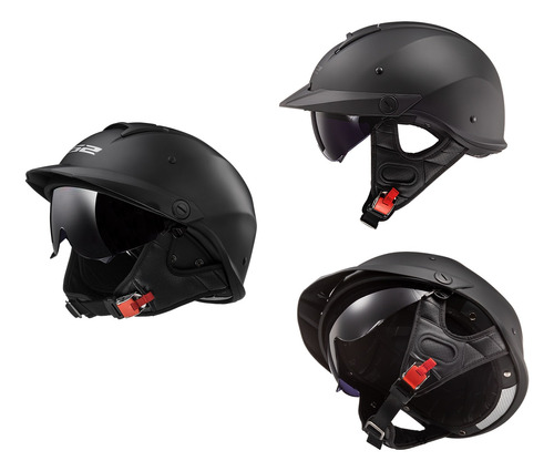 Casco Abierto Ls2 Rebellion Chopper Negro Certificado Dot  