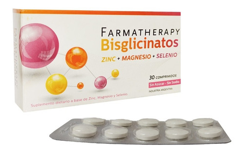 Imagen 3 de 4 de Farmatherapy Bisglicinatos Estuche X 30 Compr. De Fábrica.