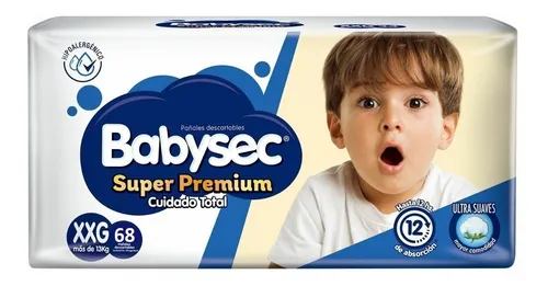 comprar Pañales Babysec Super Premium sin género XXGPañales Babysec Super Premium sin género XXG en pack de 68 x 68 unidades