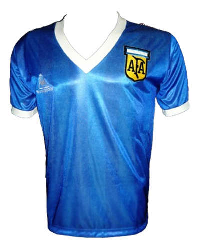 Camiseta Argentina Retro 1986 Vs Inglaterra Azul Suplente
