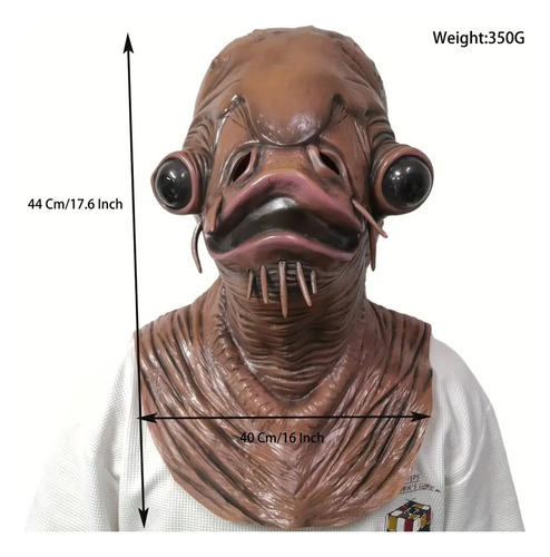 Máscara De Látex Con Forma De Pez Gato Para Halloween, Cara