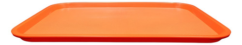 Juego 6 Charolas Rectangular Cafetería Antiderrapante 45x35 Color Naranja