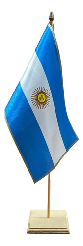 Bandera Argentina Escritorio * Con Base Madera Altura 42cm*
