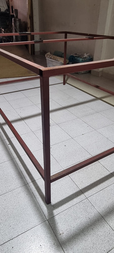 Base Mesa Hierro. Ideal Para Trabajo. 2.06x1.50x90.patas 3x3 Bordó (Usado)
