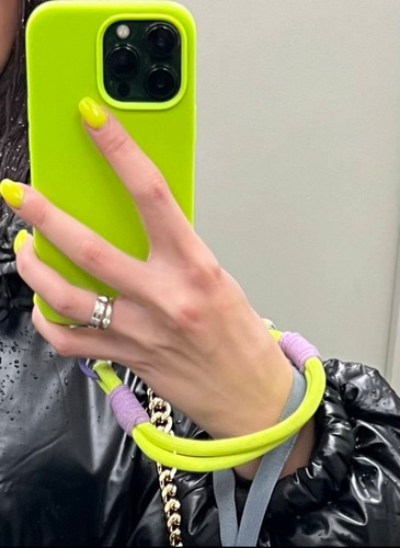 Funda Para Iphone 16 Plus + Correa + Mica + Envio Gb02 Verde Claro