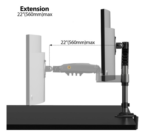 Soporte Para Monitor Nb North Bayou Modelo H100 Ajustable Color
