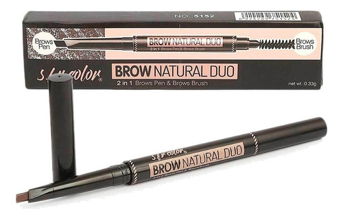 Lápiz Con Cepillo Para Cejas Brow Natural Duo 2 En 1 Color Bronze