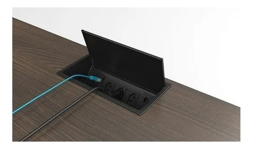 Imagem 4 de 7 de Mesa Escritório Plataforma 2 Lugares 1,80 Parede Caixa Tomad