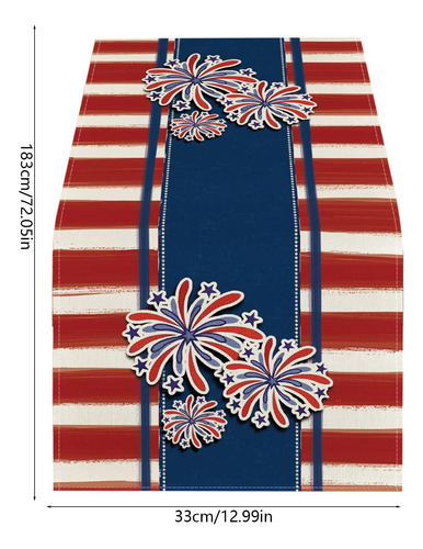Mantel Con Forma De C, Bandera De Mesa Para El Día De La Ind