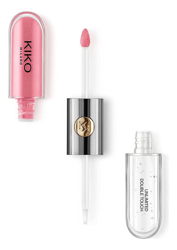 Lápiz labial líquido doble Kiko Milano Unlimited, de larga duración, 12 horas, color 111, rosa satinado, camelia