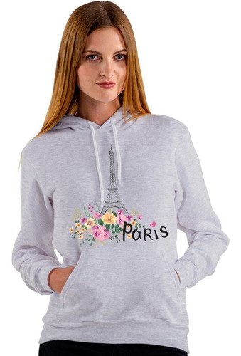 Imagen 2 de 4 de Buzo Hoodie Capucha Paris Paises Y Ciudades Unisex Y Niños