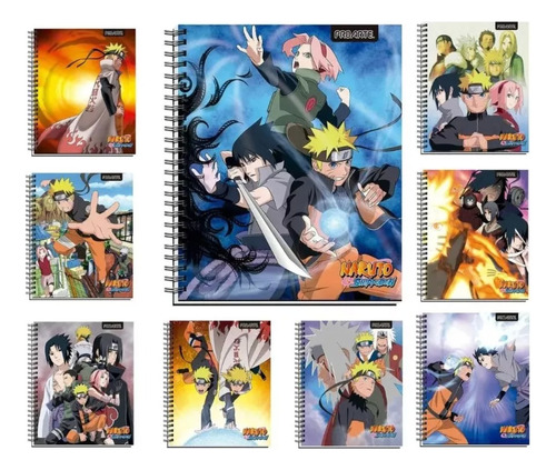 Pack 5 Libretas Cuadernos Naruto Universitario Proarte