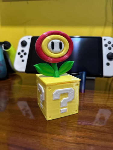 Cubo Amarillo Flor De Fuego - Porta Juegos / Nintendo Switch