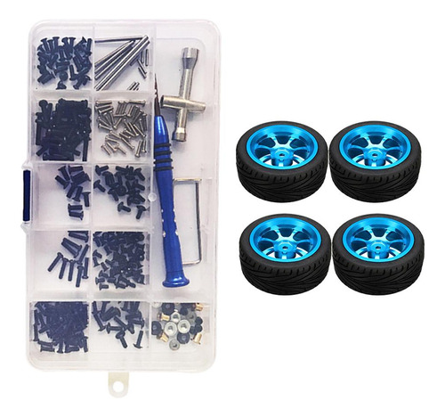 1:14 Rc Coche Tornillos Y Tuercas De Metal + Neumático Para