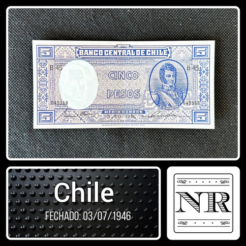 Chile - 5 Pesos / 1/2 Cóndor - Año 1946 - P #102 - Maschke 