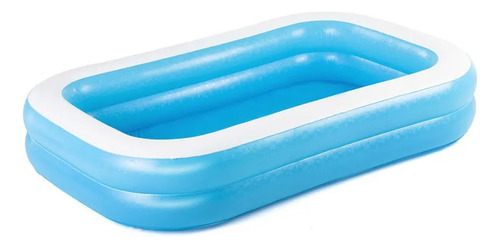 Piscina Inflável Para Criança Infantil Retangular Bestway 778 Litros Azul Com Kit Reparo