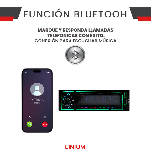 Autoestereo Coche Carro Radio Am Fm Mp3 Usb Bt Manos Libres