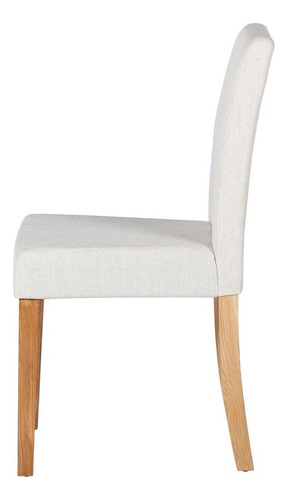Ella Silla Sillon Comedor Con Madera Y Tapizado Tela Blanco Diseño De La Tela Lino