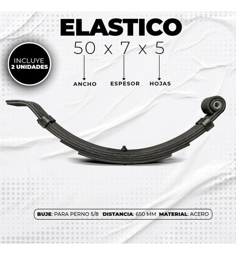 Kit Elasticos Corto Para Trailer 500 Kg Suspensión Reforzado
