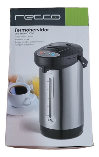 Termohervidor 2.8 Litros 600w Recco Apagado Automático Gris