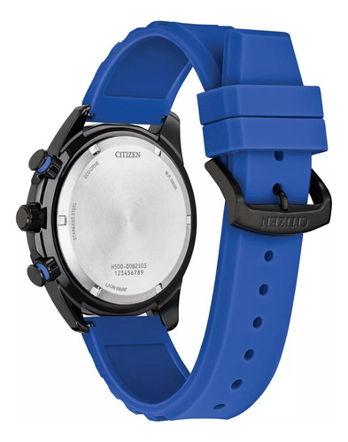 Citizen Brycen Black Dial Silicone Blue At2586-05e Dcmstore Correa Azul Bisel Negro Fondo Negro