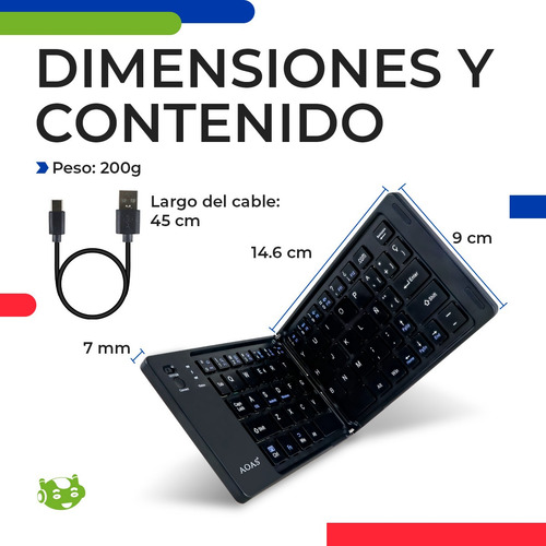 Mini Teclado Bluetooth Plegable Portátil Ios Android Windows