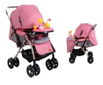Comprar Coche Cuna Para Bebes Con Bandeja De Juguetes Musical Dorado