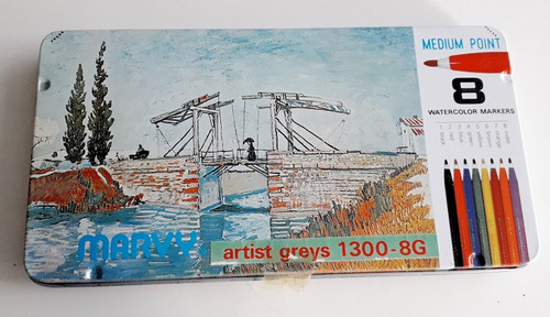 Marcadores Artísticos Al Agua Marvy Artist Greys X 8 S/u  C2