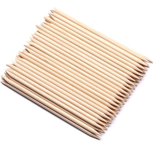 Borogo 100 Palillos De Uñas De Madera Naranja De Doble Cara,