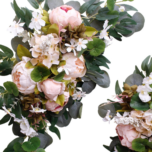 Conjunto De Flores De Arco De Casamento Artificiais Rosa