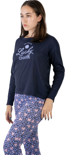 Pijama Manga Larga Invierno Waffle Pantalon Escoces 11746