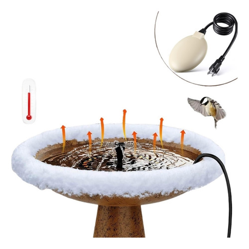 Bird Baths Calentador Para Exteriores Con Termostato Control