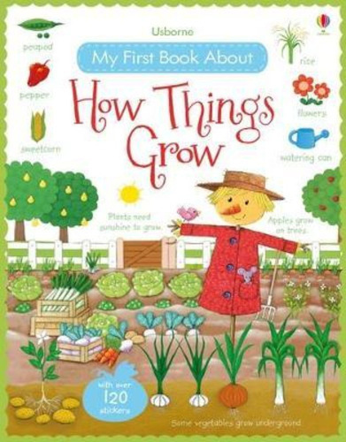 My First Book About How Things Grow With Stickers - Usborne 