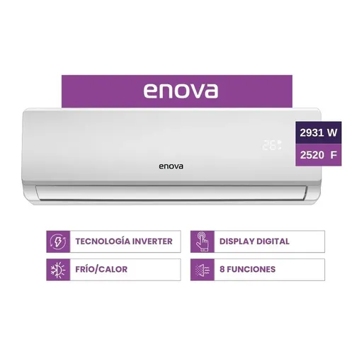 Aire Acondicionado Enova Split Inverter 2931w 2520 Fg Frío Calor Aes09ix10