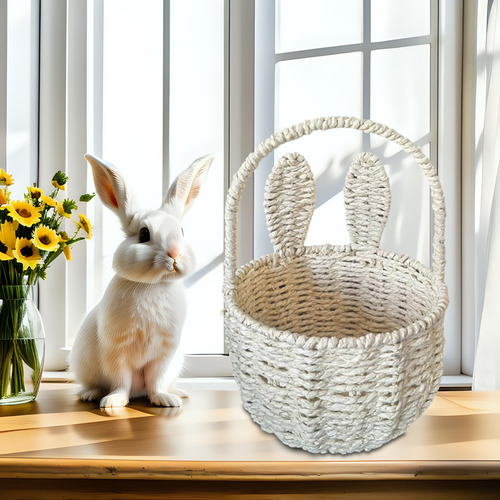 Cesta Tejida De Pascua, Decoración De Pascua, Cesta De