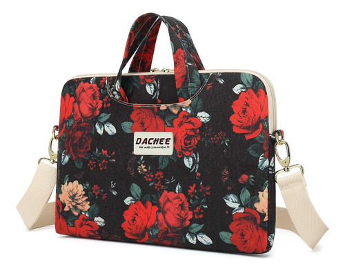 Dachee Red Rose Patten Bolso Bandolera Impermeable Para Comp