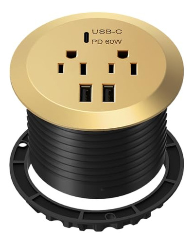 Topgreener Gan Desk Grommet Con 60w Pd Para