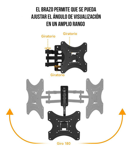 Soporte Tv Monitor Pantalla Articulado Vesa 14-42 Pulgadas