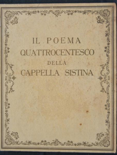 Il Poema Quattrocentesco Della Cappella Sistina - Livro - M. Flugi D'aspermont