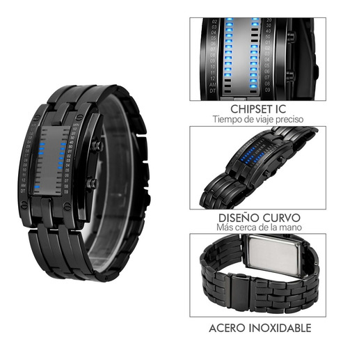 Reloj Electrónico Binario Con Luz Led Resistente Al Agua