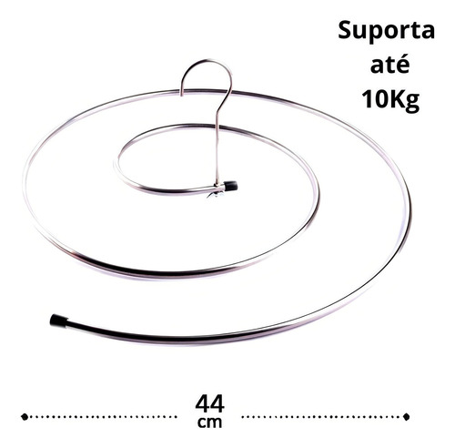 Varal Espiral Inox: Secagem Fácil + Cabide Redondo