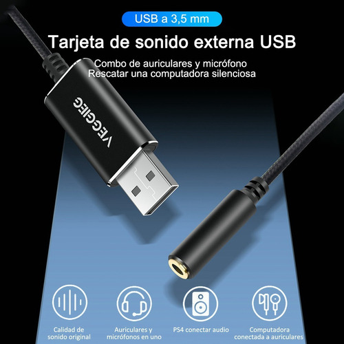 Imagen 6 de 10 de Adaptador De Audio Usb Envel Tarjeta De Sonido Estéreo Exter