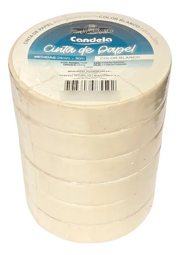24 Cintas De Papel Enmascarar 24mm X 50metros Candela 7534